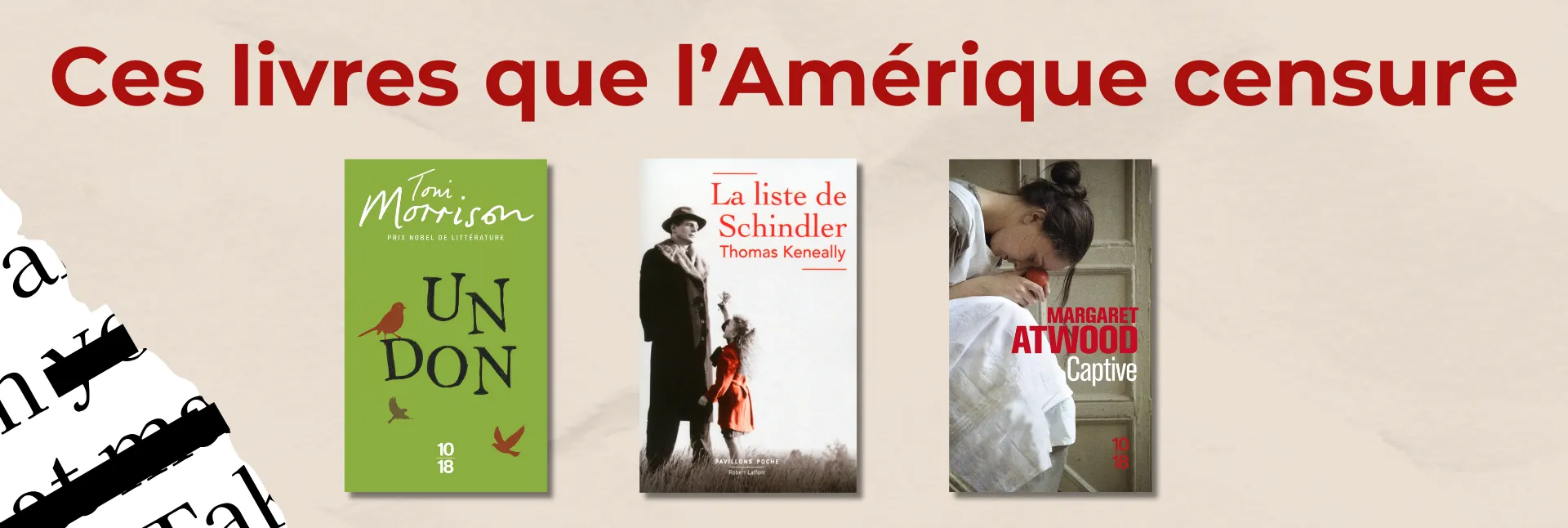 Sélection des livres bannis par les Etats-Unis